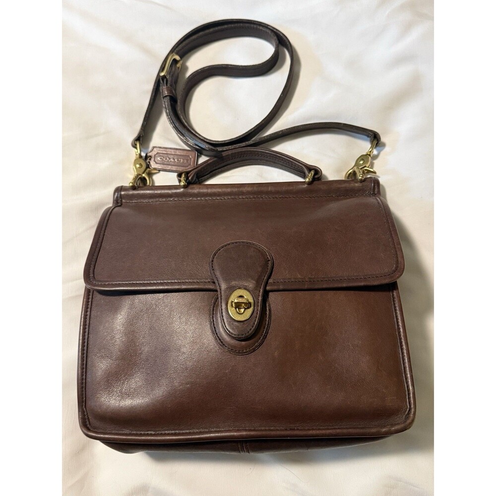 Vintage Coach Willis 9927 Brown Leather Crossbody Satchel USA